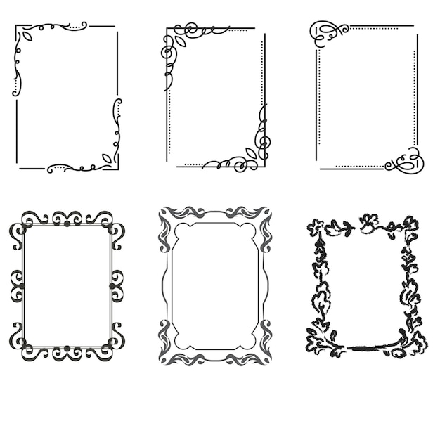 Ornamental label frames decorative vintage frame and retro badge