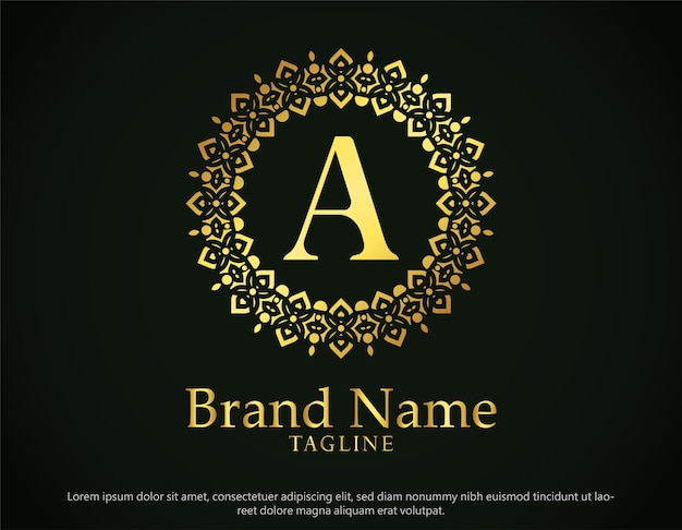 Ornamental luxury letter a logo