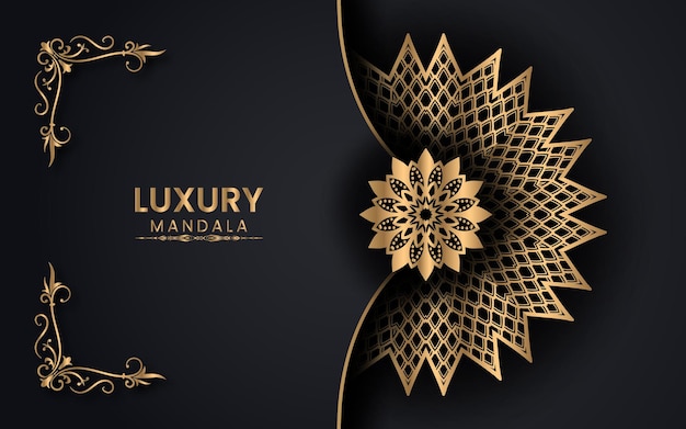 Ornamental Luxury Mandala and decorative Background Design with golden arabic islamic background