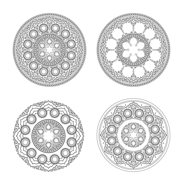 Ornamental luxury mandala linear pattern