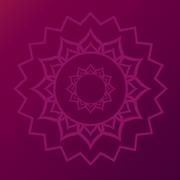 Ornamental Mandala Art On Purple Background Abstract