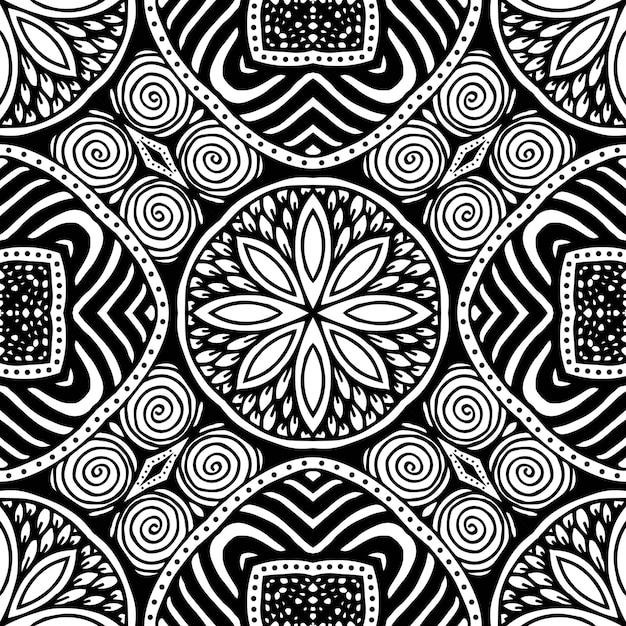 Ornamental mandala design abstract background Seamless pattern