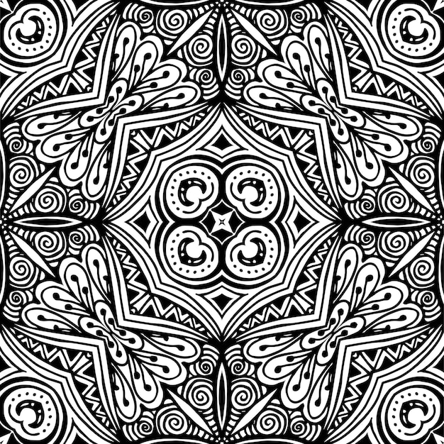 Ornamental mandala design abstract background Seamless pattern