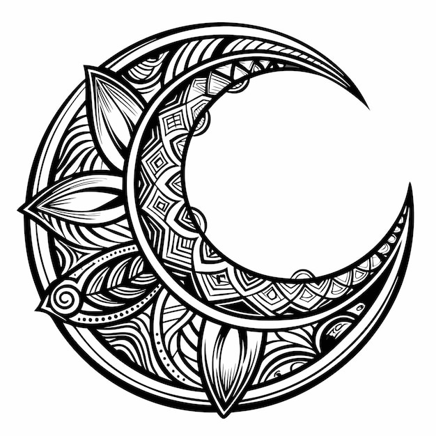 Vector ornamental moon design