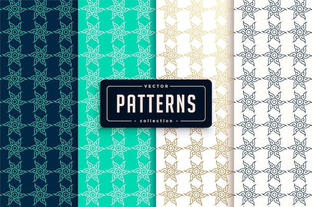 Ornamental seamless patterns collection rich ornament