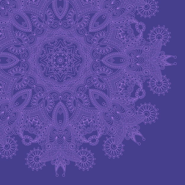 Ornamental template with circle floral background