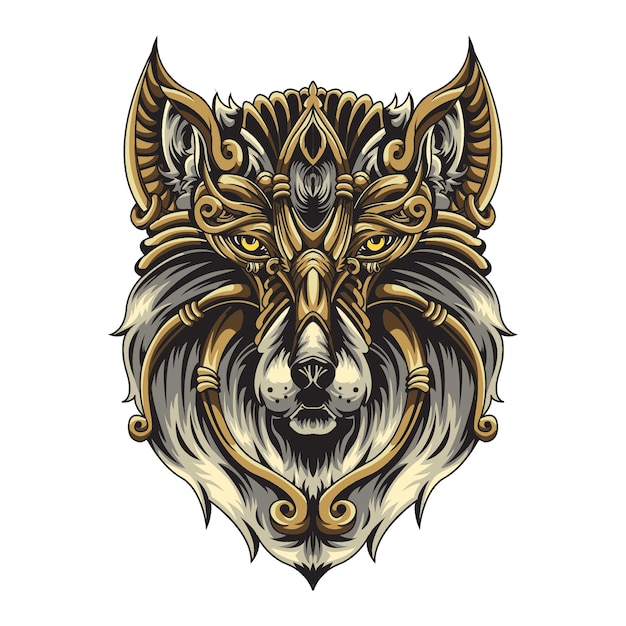 Ornamental Wolf Illustration