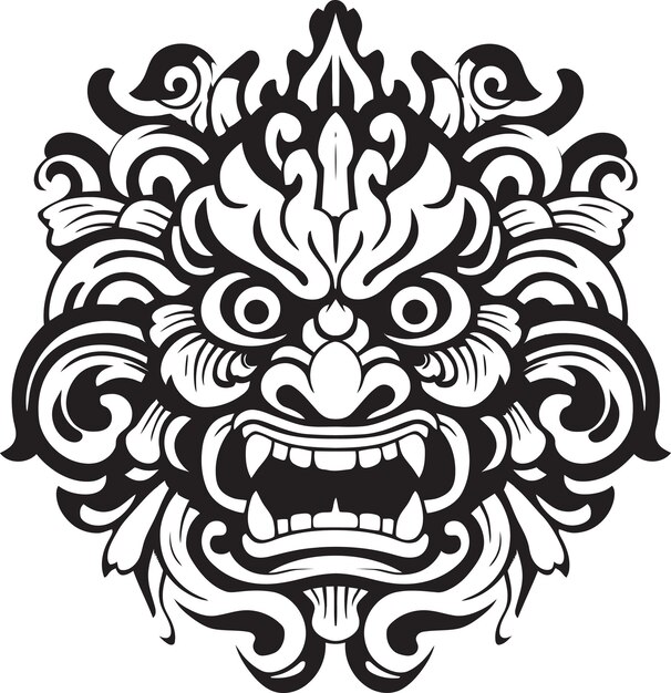 Vector ornate borong details balinese icon design symbolic balinese borong vector emblem graphics