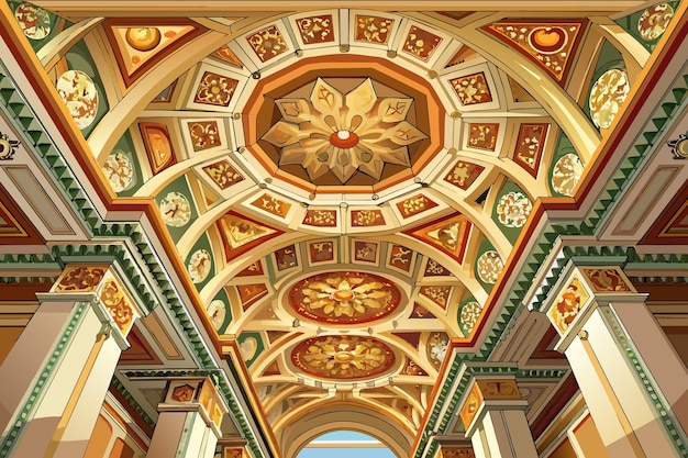 Ornate ceiling with intricate details and architectural elements Design inspiration for interior design and architecture