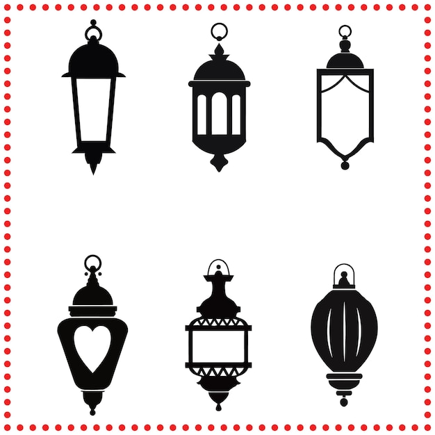 Vector ornate lantern silhouette vector for timeless and cultural art projects