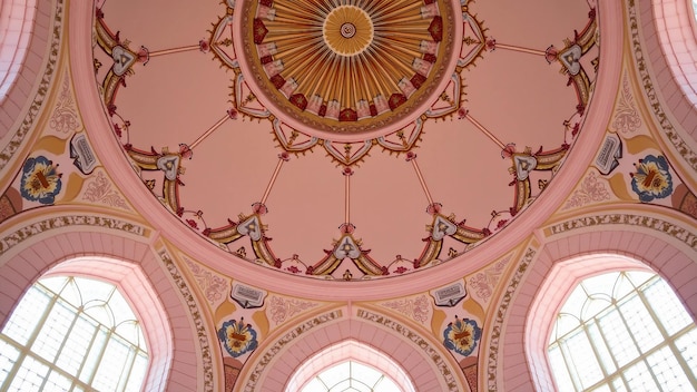 Vector ornate pink mosque dome design