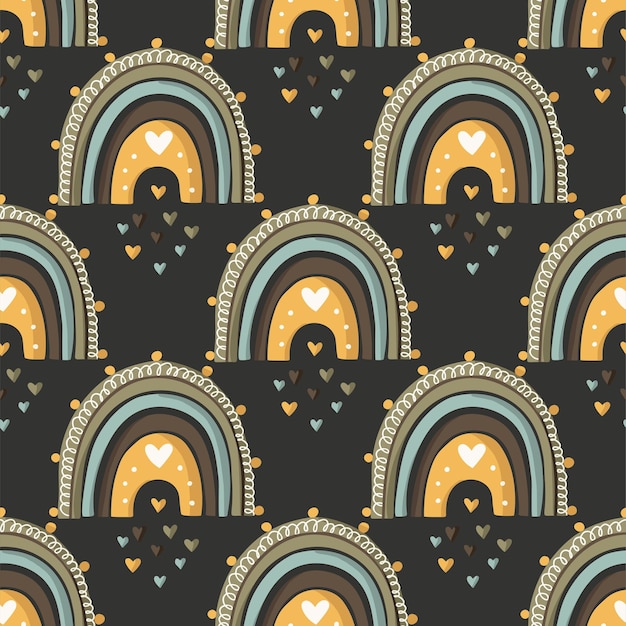 Ornate rainbow seamless pattern