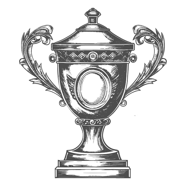 Vector ornate vintage style trophy sketch