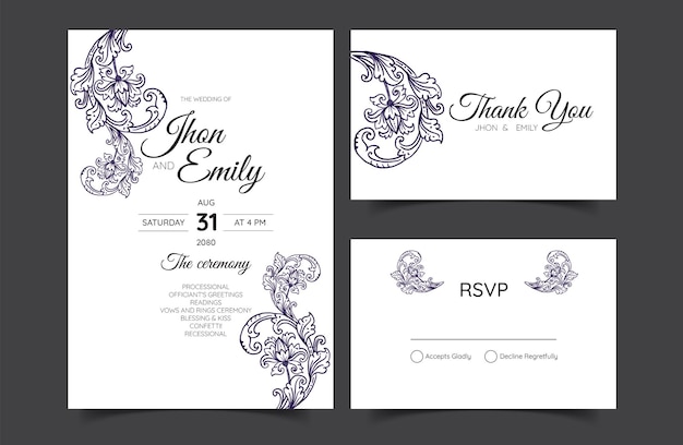 Ornate wedding invitation