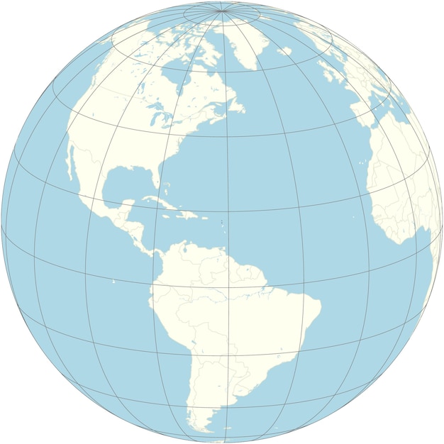 The orthographic projection of the world map with Antigua and Barbuda at its center an independent C