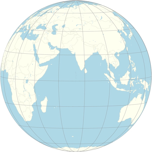 The orthographic projection of the world map with Maldives at its center a tropical paradise in the