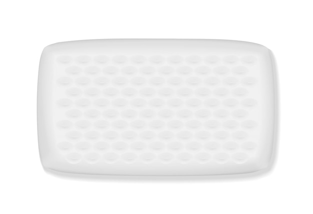 Orthopedic pillow with memory effect on white background