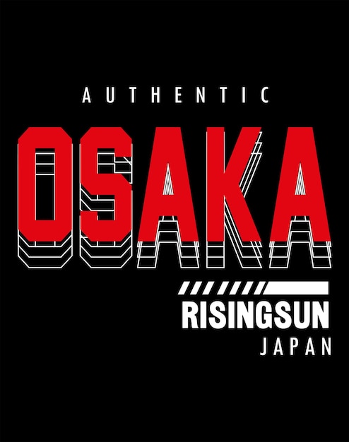 Osaka japan denim typography for t shirt design premium vector