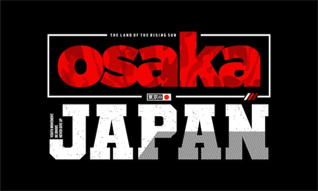 osaka japan typography tshirt design premium vector