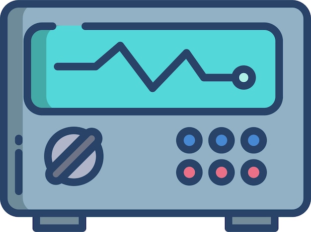 Vector oscilloscope linear color illustration