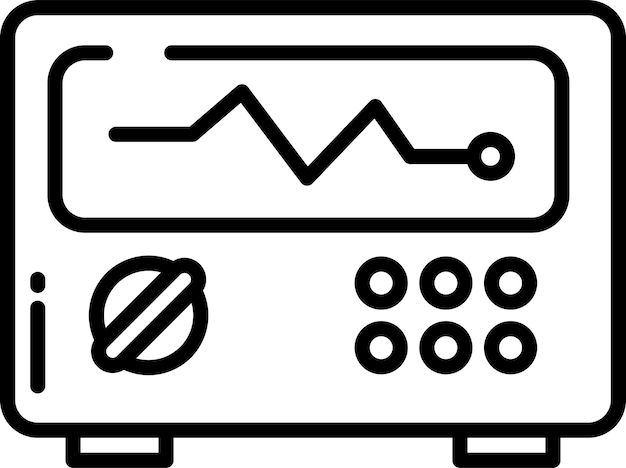 Vector oscilloscope outline vector illustration