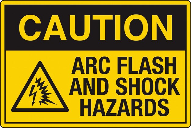 Vector osha safety sign marking label symbol standards caution electric arc flash hazard will cause severe