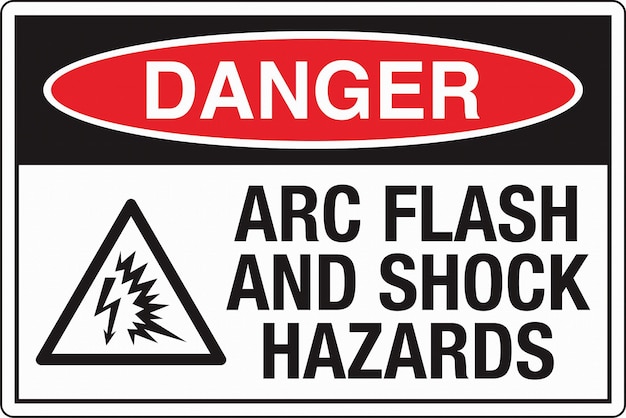 Vector osha safety sign marking label symbol standards danger electric arc flash hazard will cause severe