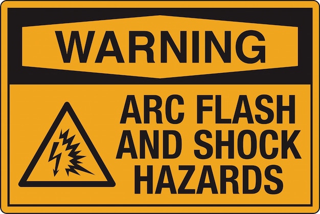 Vector osha safety sign marking label symbol standards warning electric arc flash hazard will cause severe