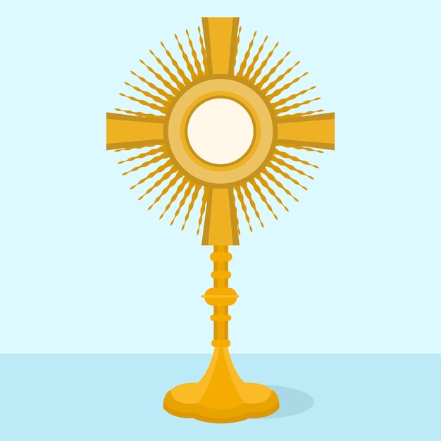 Ostensory for worship at a Catholic church ceremony Adoration to the Blessed Sacrament