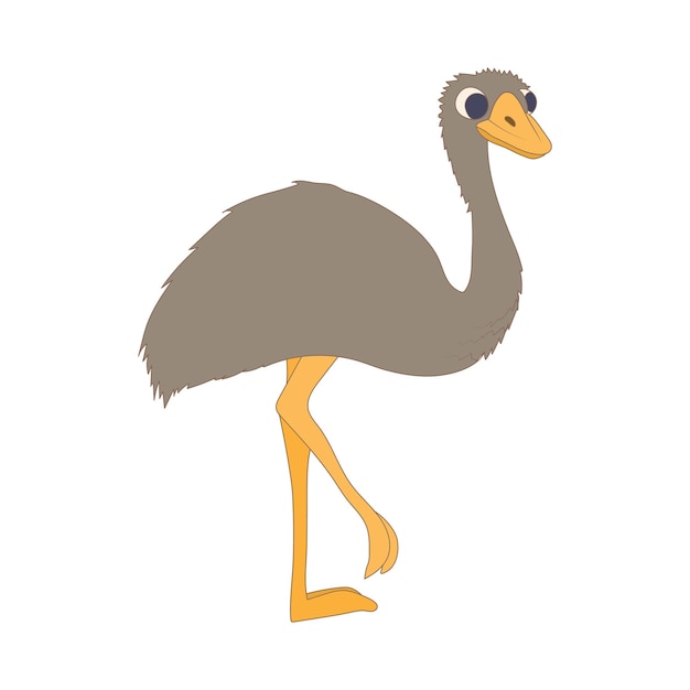 Ostrich icon in cartoon style isolated on white background Animals symbol