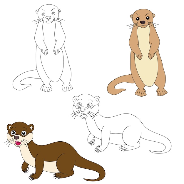 Otter Clipart Aquatic Animal Clipart for Lovers of Underwater Sea Animals Marine Life and Sea Lif