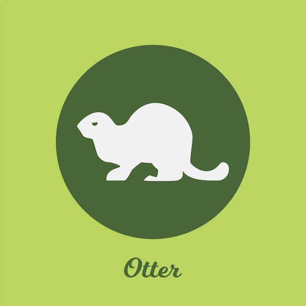 Otter flat icon design, logo symbol element