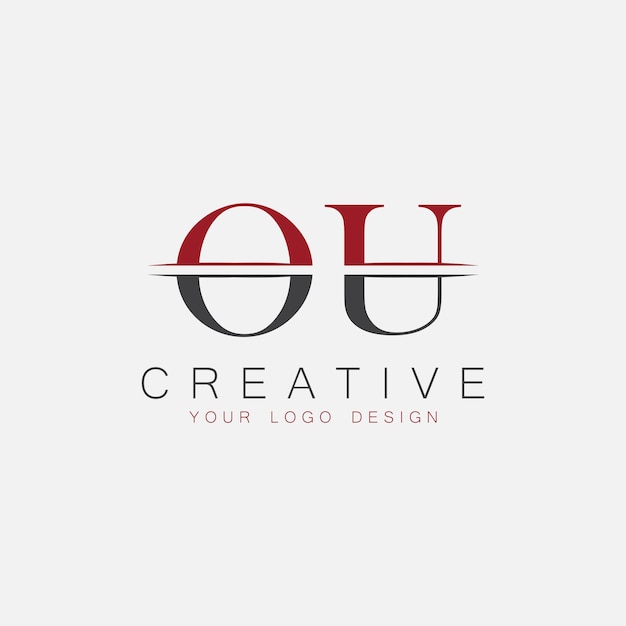 Vector ou initial monogram with letter creative logo