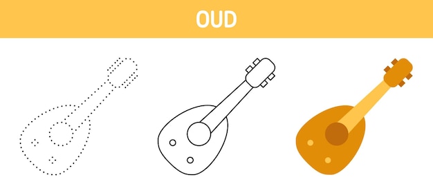 Oud tracing and coloring worksheet for kids