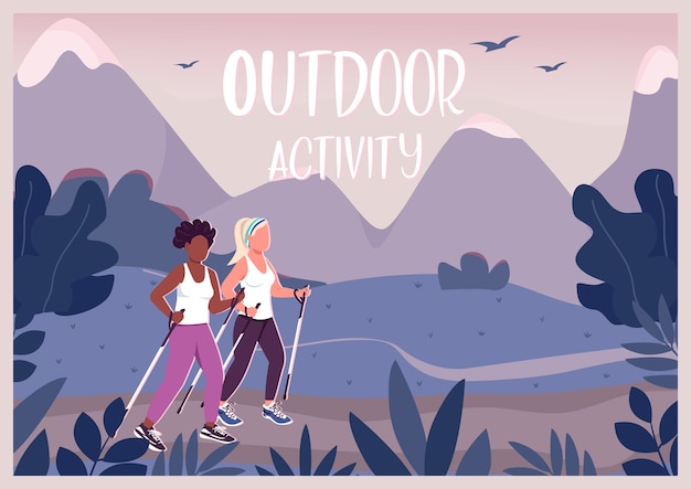 Outdoor activities flat template