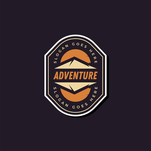 Outdoor Adventure badge retro emblem logo design