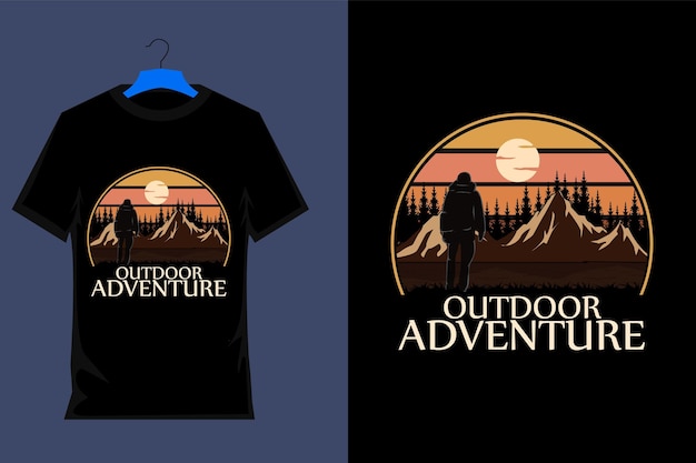 Outdoor Adventure Retro T Shirt Design