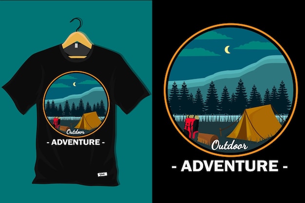 Outdoor Adventure Retro Vintage T Shirt Design