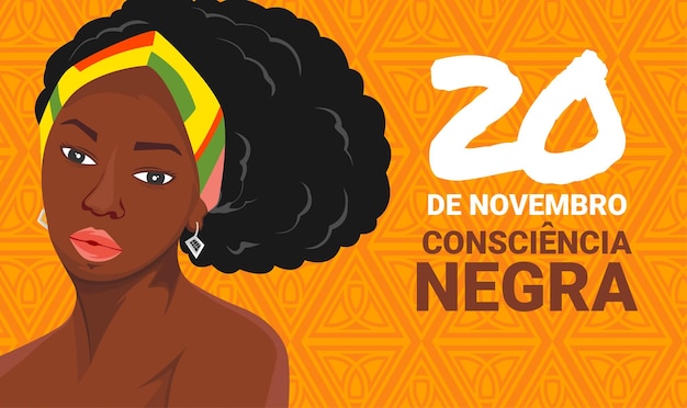 Outdoor banner design commemorating 20 de novembro Dia da Consciencia Negra