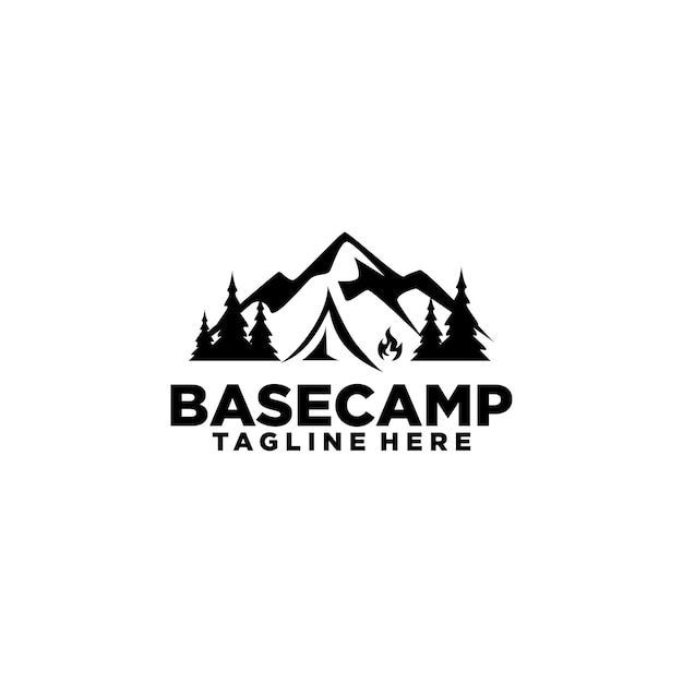 Outdoor Camp Logo Design Concept Vector Mountain Camping Logo Concept