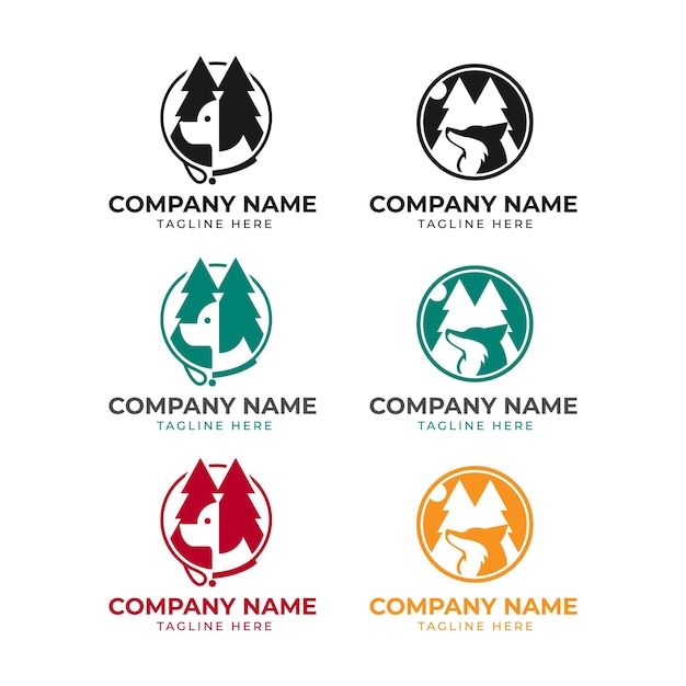 Outdoor dog logo set