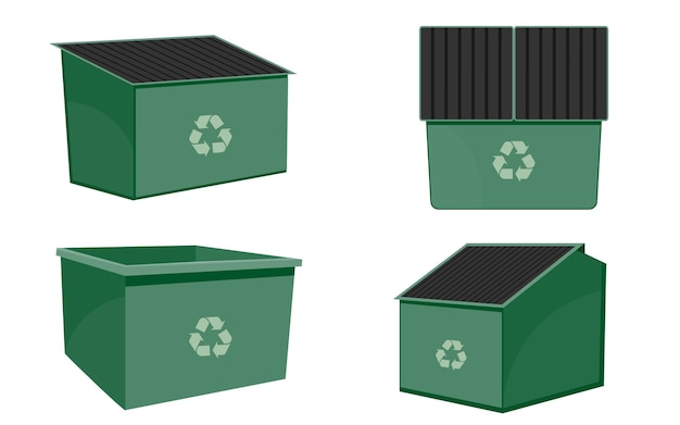 outdoor garbage containers collection in vector