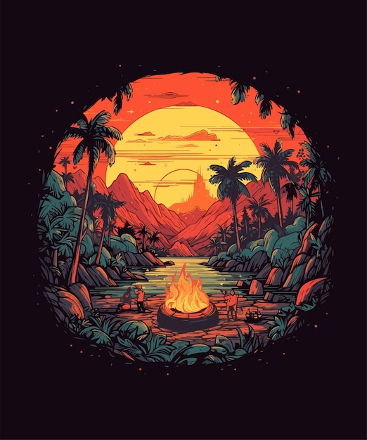 Outdoor jungle adventure Tshirt Design