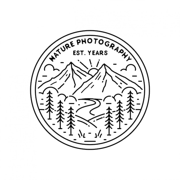 Outdoor Monoline Badge Design