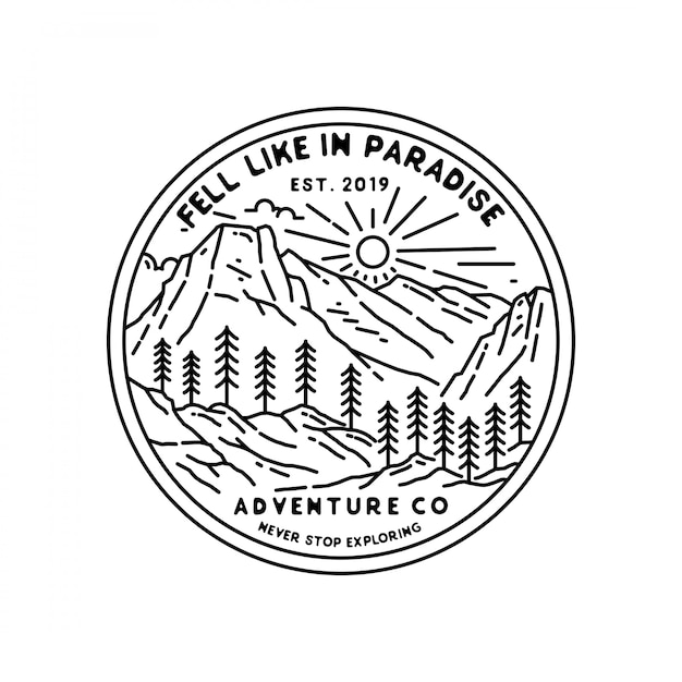 Outdoor Monoline Badge Design