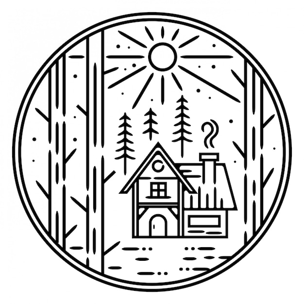 outdoor monoline badge design