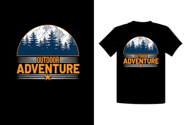 outdoor mountain adventure vintage t-shirt design