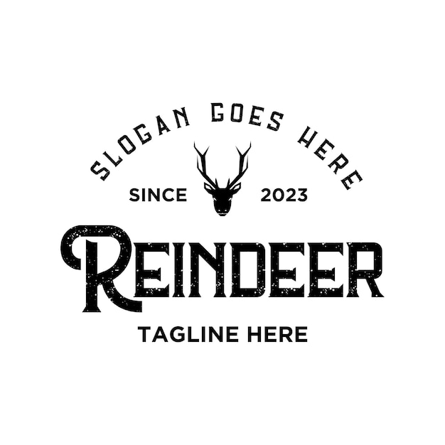 outdoor reindeer silhouette vintage badge design