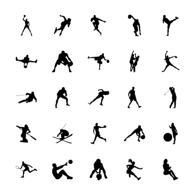 Outdoor Sports Silhouettes Icons Pack