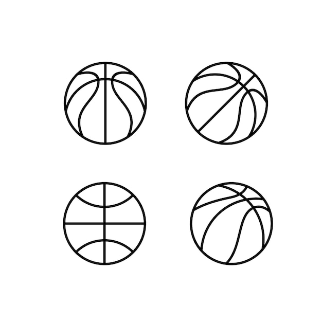 Outline Basket Ball Vector Icon